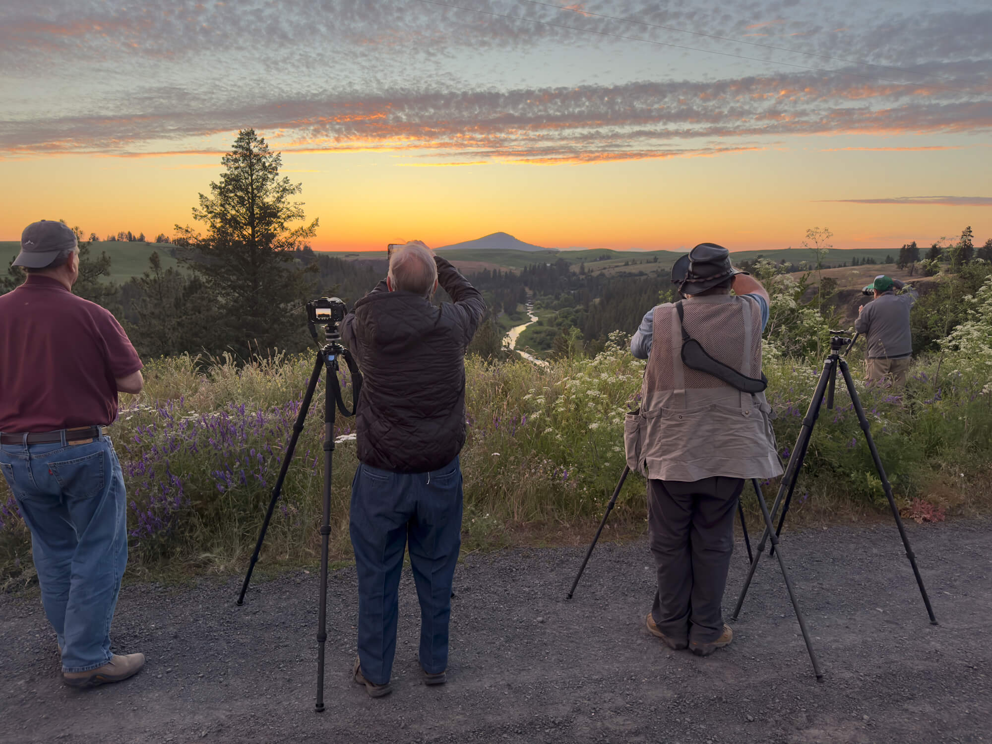 Photographing sunset in the Palouse