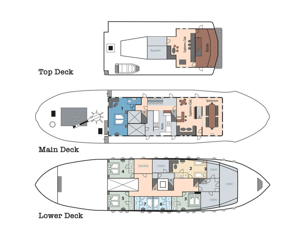 Balto Deck Plan and cabins