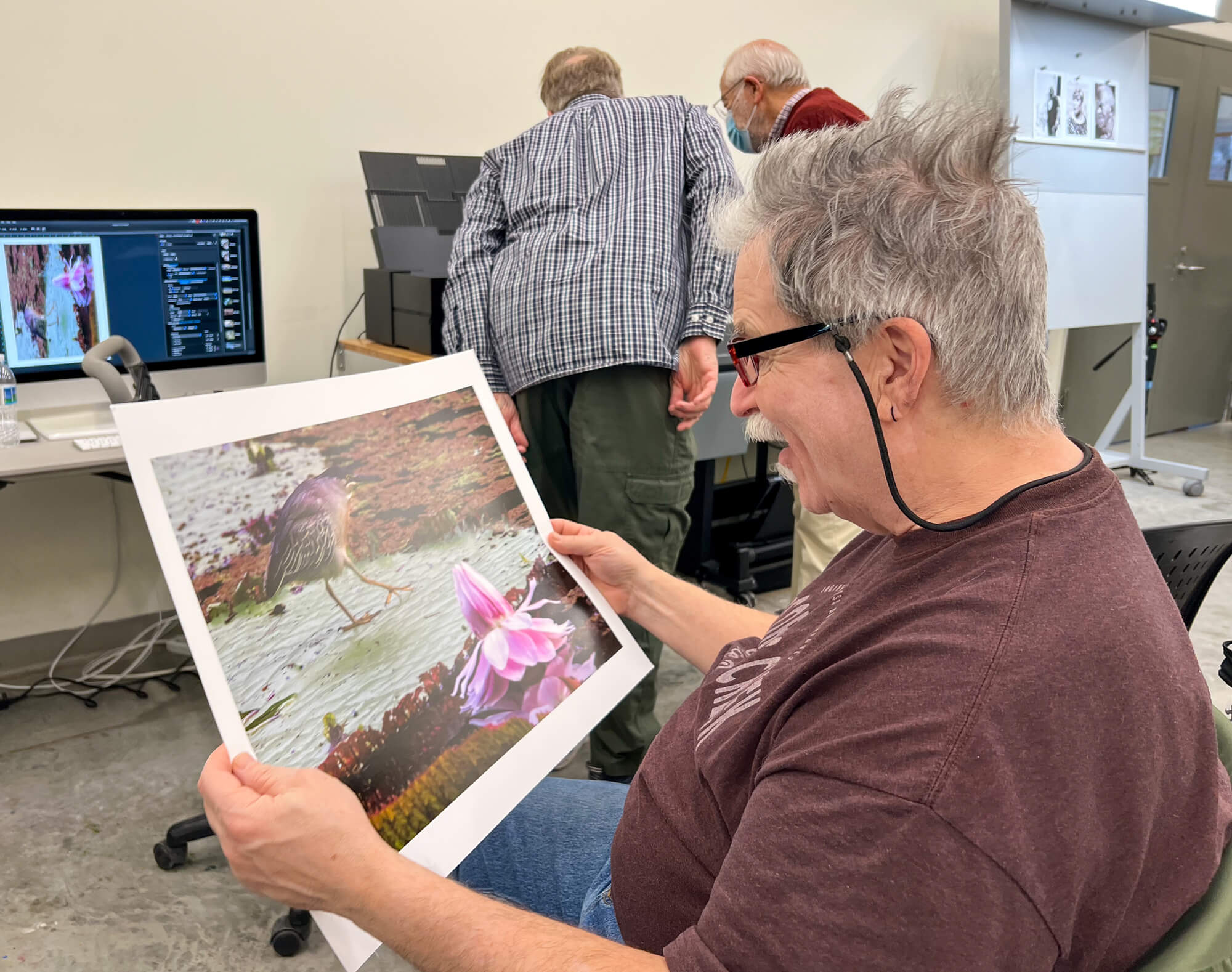 Jody Grober checks out a print he made. The before and after was amazing.